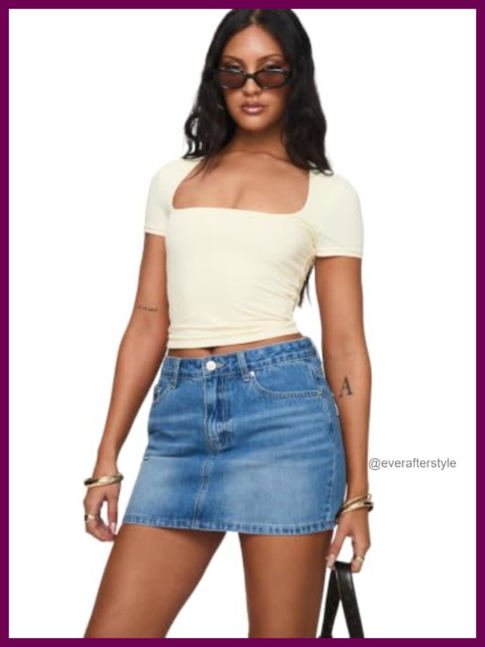 Princess Polly Paulette Denim Mini Skirt Zip Button Belt Loops 5 Pockets